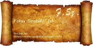 Fohn Szebáld névjegykártya